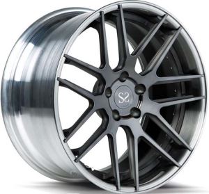 Γυαλιστερό μαύρο 2 τεμάχια σφυρήλατα ζάντες τροχού