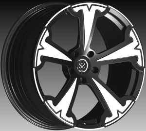 Μαύρο 5 ακτίνων με το κόκκινο πρόσωπο 1 κομμάτι σφυρηλατημένο συνήθεια ροδών 18 19 20 21 και 22 ίντσες για Tesla