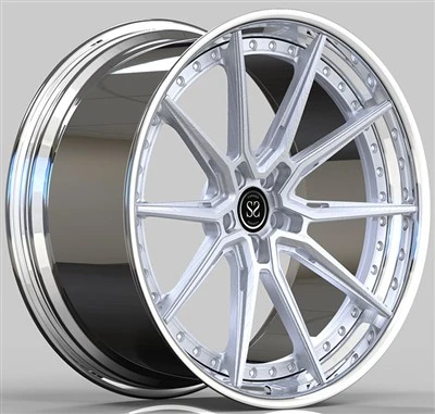 Volvo XC90 B5 2021 20x9.0 Προσαρμοσμένες 2-Ζάντες PC Polished Lip+Silver Disc