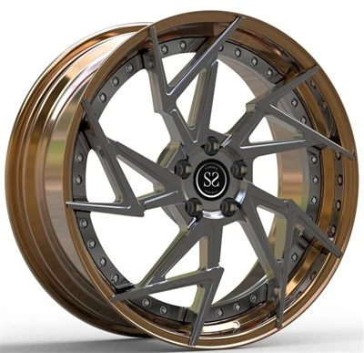 2 τεμάχια σφυρήλατα ζάντες Staggered Barrel Bronze Center Metal Gun for Alfa Romeo Wheels