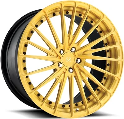 5x114.3 Yellow Machine Face Black Rim Barrel for Passenger Cars Τροχοί 2-pc A6061 T6 Alloy Custom Ζάντες